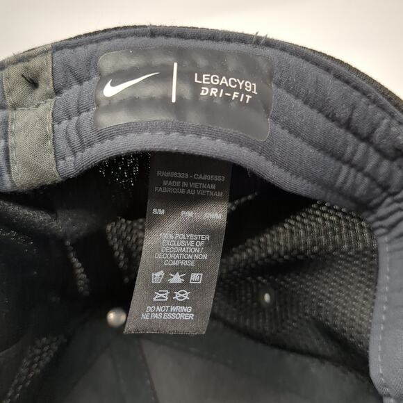NDCL Fitted Baseball Cap Black M Embroidered Vented Holes Nike Legacy91 Dri-Fit - Picture 9 of 9